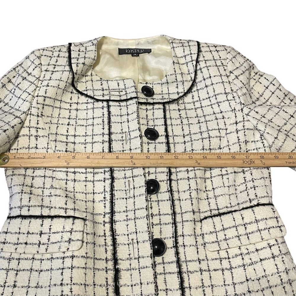 Kasper Classic Tweed Professional Blazer 3/4 Sleeve Sz 8 - Picture 7 of 8
